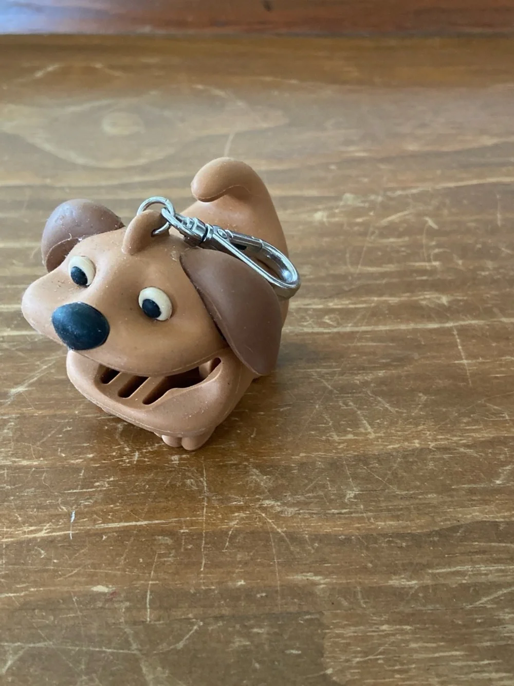 Hand Sanitizer Brown Dog Keychain Pet Toy Holder - Brown